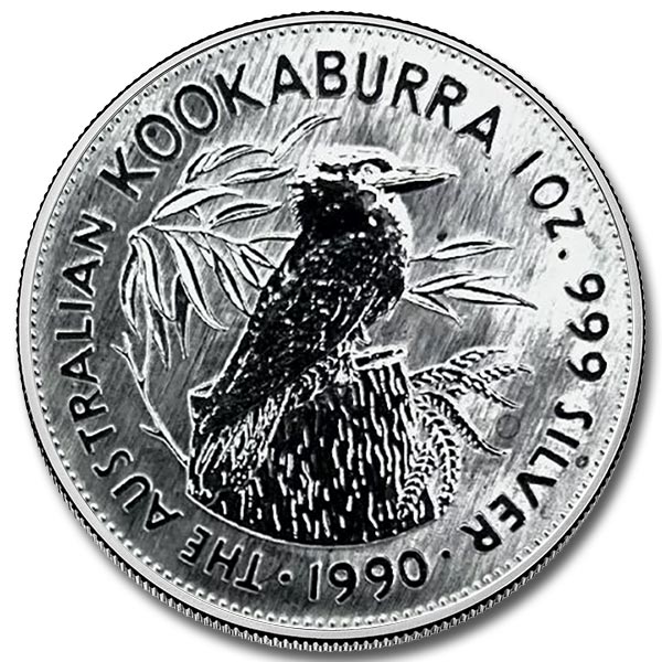 1990 Australia 1 oz Silver Kookaburra Coin