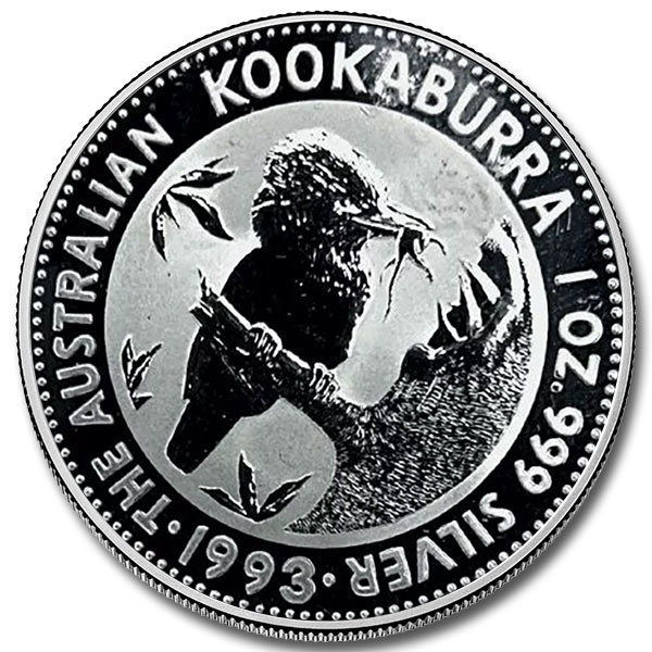 1993 Australia 1 oz Silver Kookaburra Coin