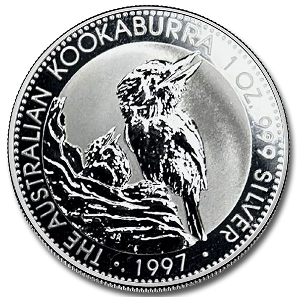 1997 Australia 1 oz Silver Kookaburra Coin