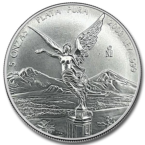 2003 5 oz Mexican Silver Libertad Coin
