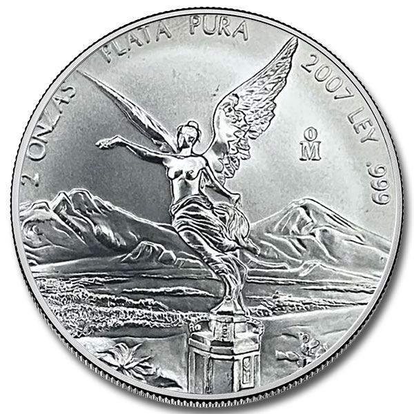 2007 2 oz Mexican Silver Libertad Coin
