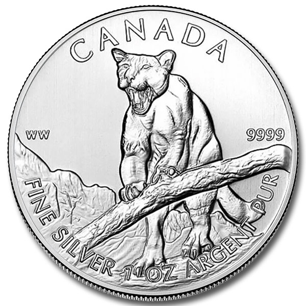 2012 1 oz Canadian Silver Cougar Coin (BU)