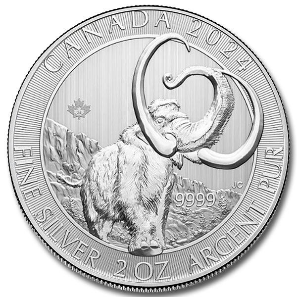 2024 2 oz Canadian Woolly Mammoth Silver Coin (BU)