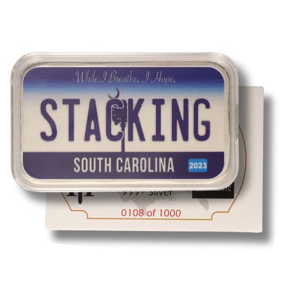 South Carolina Stacking Across America 1 oz Silver Bar