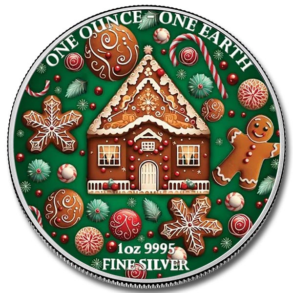 2022 Fiji 1 oz Christmas Gingerbread Silver Coin