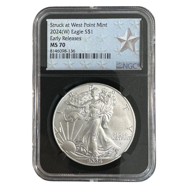 2024 (W) American Silver Eagle NGC MS70 Early Releases Star Label Black Core