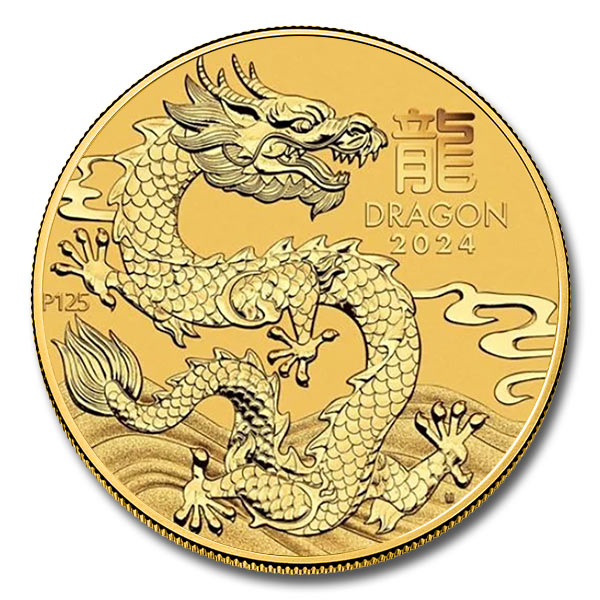 2024 Australian 1/2 oz Gold Lunar Dragon (BU in Capsule)