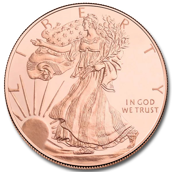 GSM Walking Liberty 1 oz Copper Round (New)