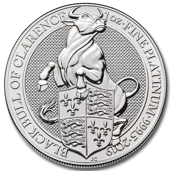 2019 1 oz British Queen’s Beast Black Bull Platinum Coin