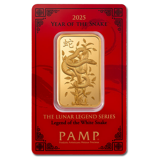 PAMP Suisse 1 oz Lunar Legends White Snake Gold Bar (New in Assay)