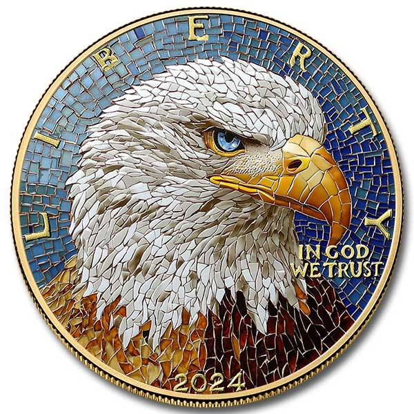 2024 1 oz American Silver Eagle Coin – Mosaic Edition