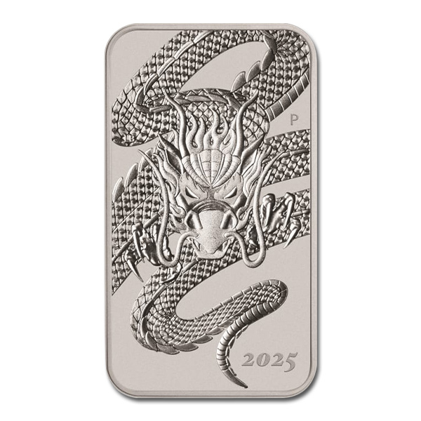 2025 1 oz Australia Perth Mint Silver Dragon Bar Coin (BU)