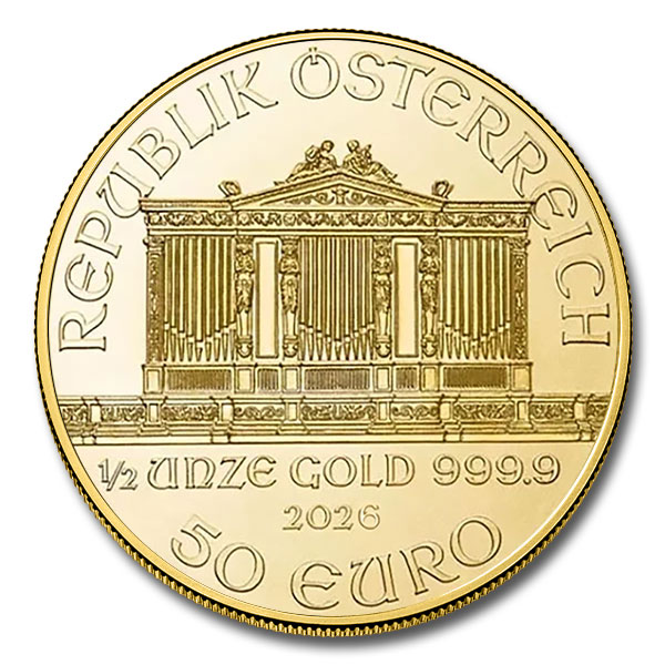 2026 1/2 oz Austrian Gold Philharmonic Coin (BU)