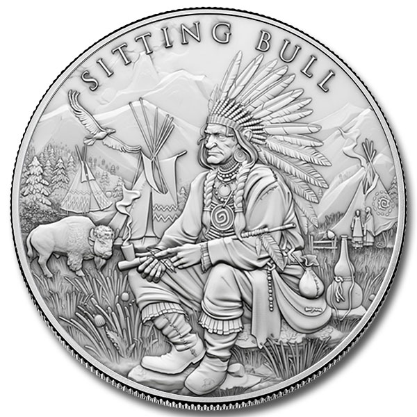 Sitting Bull 1 oz Silver Round – Legendary Warriors